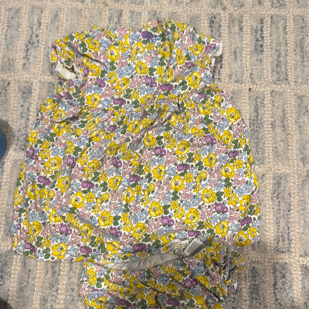 Baby Boden Floral Kids Matching Set - Yellow, Purple, Green